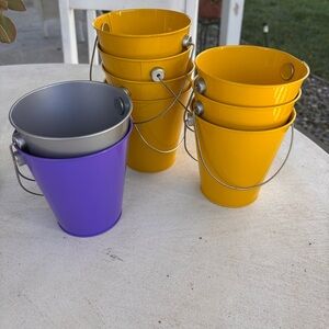 Colorful Metal Buckets Set